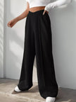 High waist pants featuring wide leg silhouette