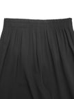 Fluid lace hem wide leg pants with tailored structure
