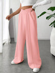 High waist pants featuring wide leg relaxed silhouette