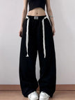 Oversized pants showcasing wide leg silhouette