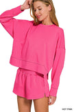 Matching scuba shorts with elastic waistband and relaxed fit