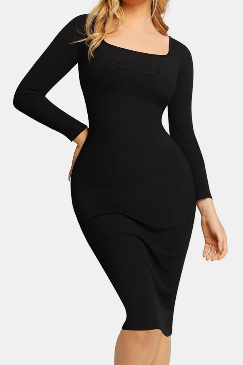Maxi dress with high stretch and body-lining details