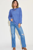 Opaque ribbed long sleeve tshirt front close up