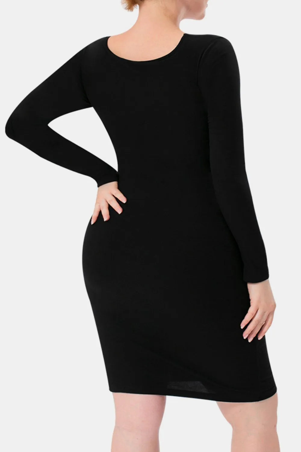 Square neck maxi dress showcasing smooth fabric drape