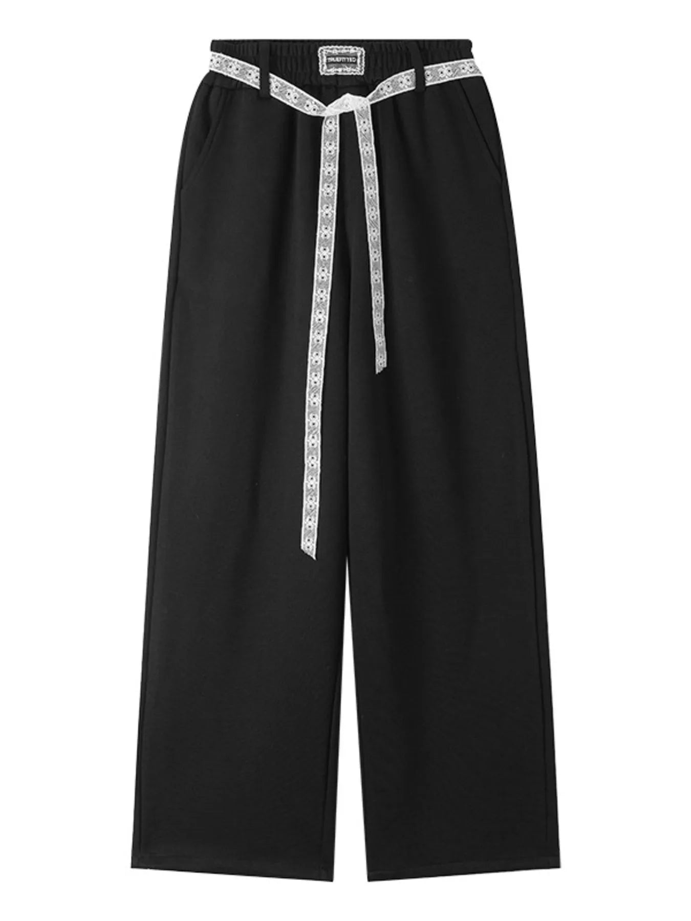 Oversized trousers with drawstring and wide leg cut