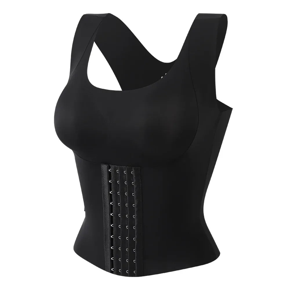Scoop neck tank with subtle shaping and stretch fabric