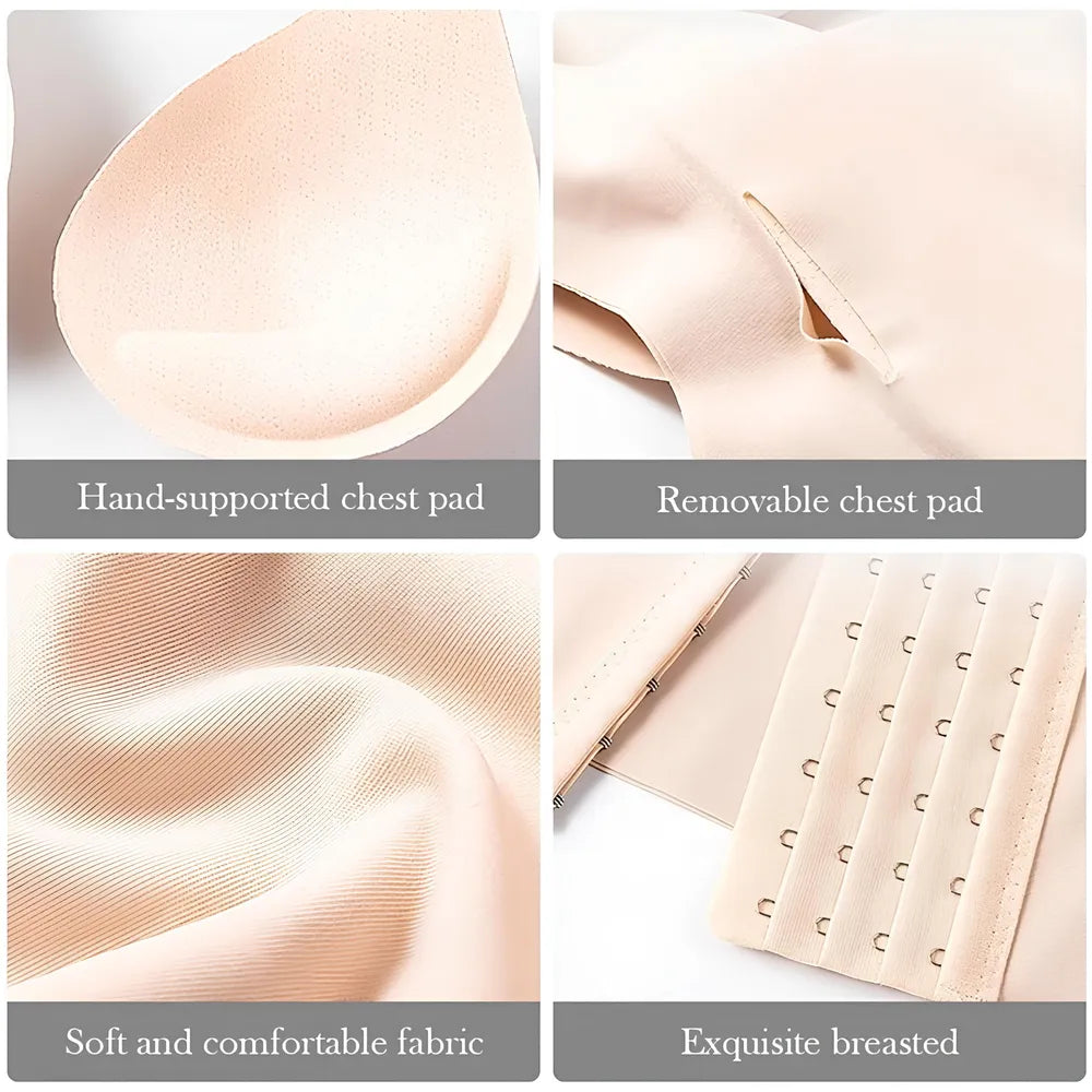 Flexible scoop neck tank with supportive shaping