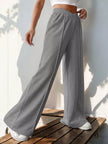Comfortable wide leg pants with elastic high waist