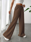 High waist pants featuring relaxed wide leg silhouette