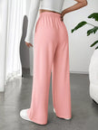 Wide leg pants with elastic high waistband