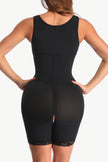 Zip-up shaper in polyester blend worn snugly on torso
