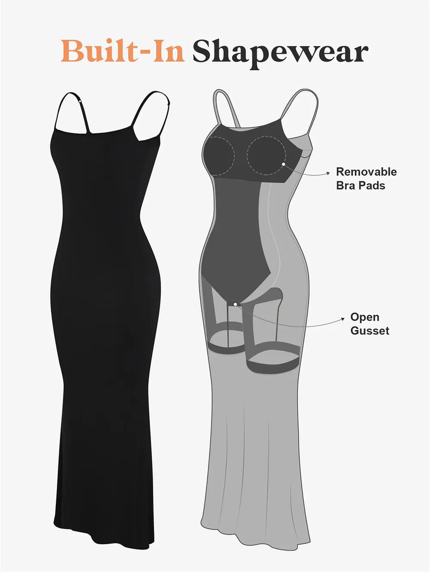 Dress with scoop neck and supportive shaping