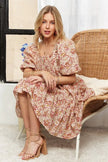 Floral print dress with sheer and slightly stretchy fabric