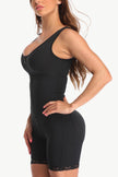 Side profile of zip-up shaper showing lace trim detail