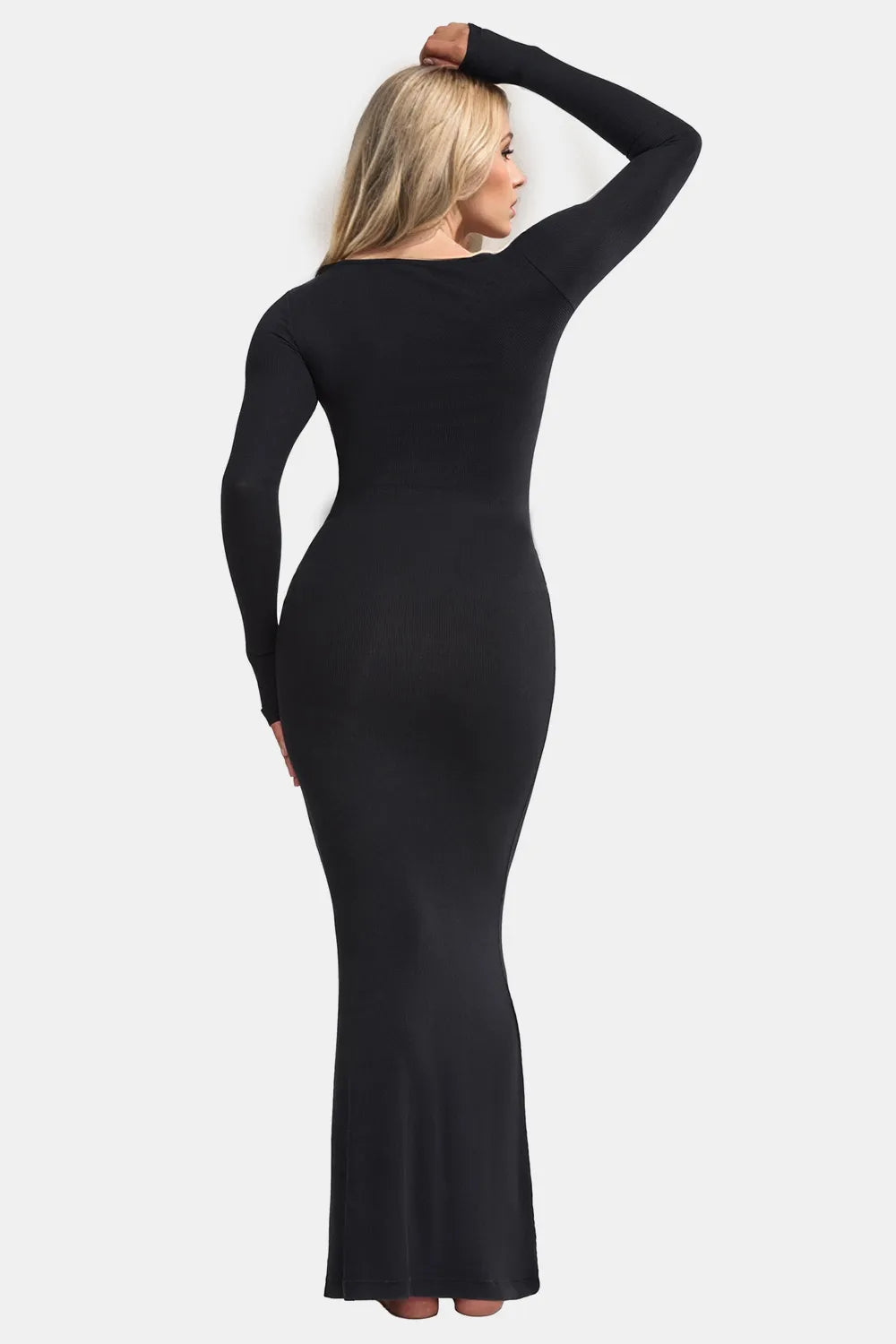 Midi dress with supportive built-in shapewear details