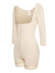 Light pink long sleeve top with subtle ruffle accents around collar