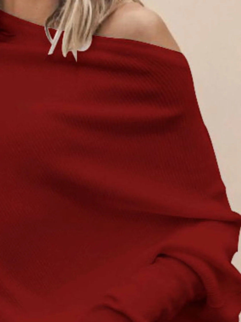 Soft ribbed knit top showcasing texture and gentle drape on fabric