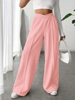 Wide leg pants with high waist and relaxed fit