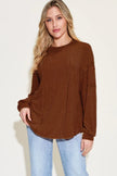 Close up of ribbed sleeve detail on long sleeve shirt