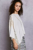 Lightweight hoodie top in relaxed fit with subtle lace details