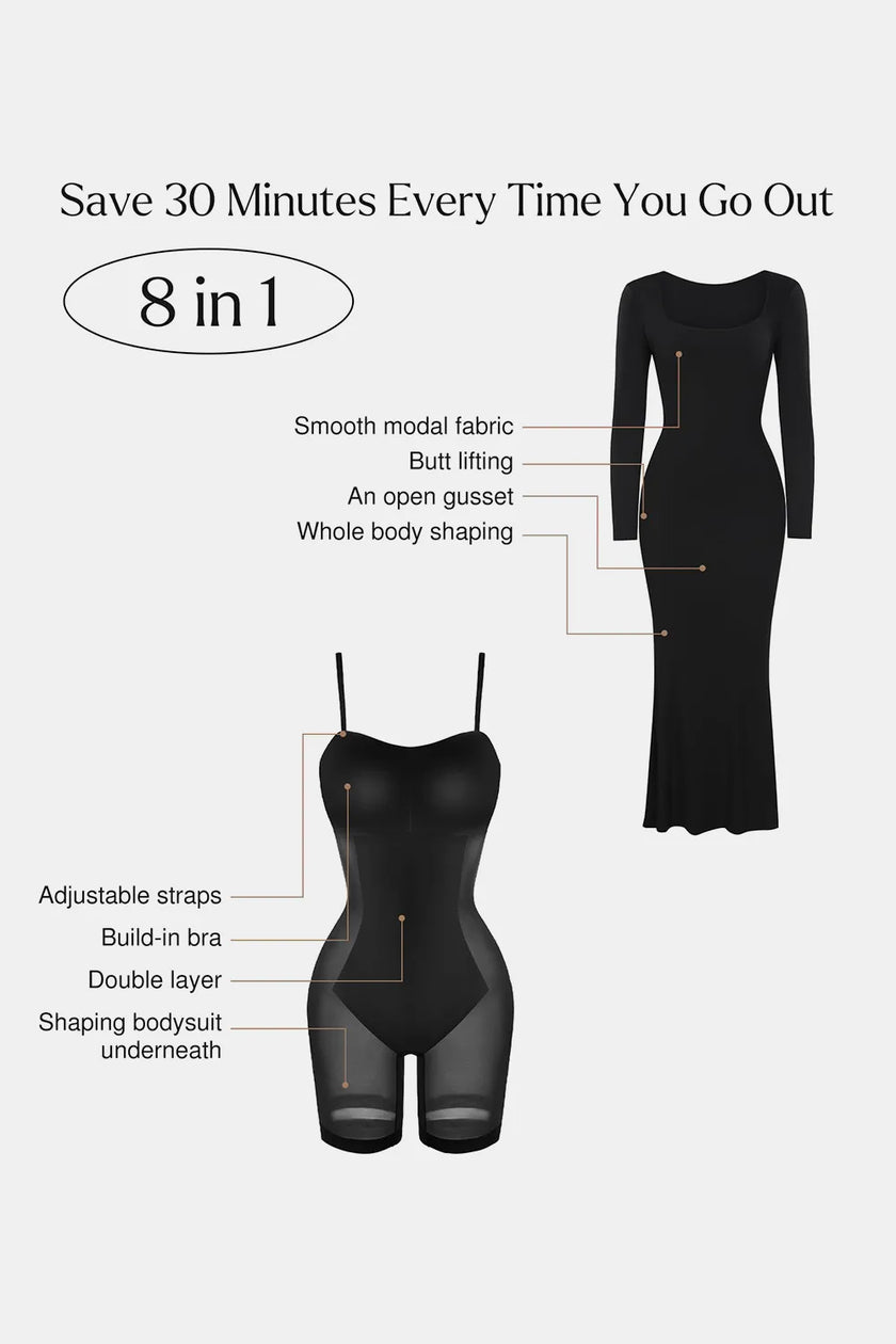 Built-in shapewear dress for enhanced body support
