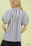 Striped top showcasing breathable unlined construction