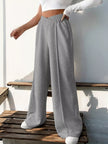 Relaxed fit high waist wide leg pants